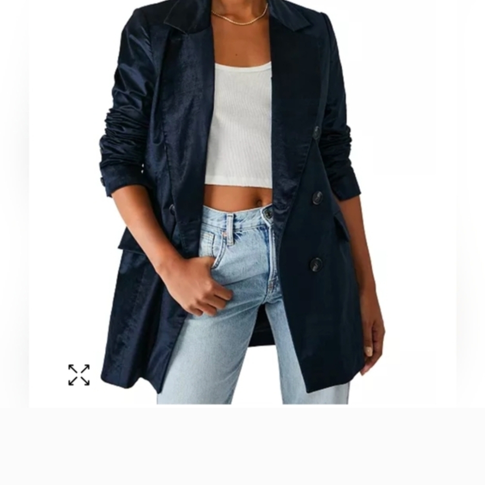 NWOT Free People Cosmo Double Breasted Velvet Blazer